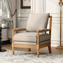 Rubber Wood Accent Chair with Upholstered Fabric and High-Density Sponge Cushion by HouseOfZazla
