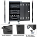 45 Bay Mobile School Charging Cart Station For Chromebook, Tablet And Laptop Computer With Power Strip Included - Black by HouseOfZazla
