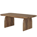 Rectangle Coffee Table With H-Base & Rounded Corners - Brown by HouseOfZazla