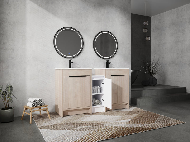 60 Inch Freestanding Bathroom Vanity with Ceramic Sink, photo 8 of 10