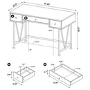 3 Drawer Writing Desk With Handles - Brown by HouseOfZazla