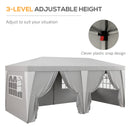 19 x 10' Pop Up Canopy Tent with 6 Removable Sidewalls, 4 Windows, Large Ez Up Canopy with Adjustable Height, Instant Shelter Gazebo for Outdoor Events, Party, Wedding, Gray
