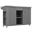 Outdoor Kitchen Island With Stainless Steel Top, Ample Storage Space, Towel And Spice Racks And A Bottle Opener