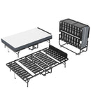 Twin Extra Long Folding Bed With Adjustable Headboard, Cot With Memory Foam Mattress - Black by HouseOfZazla