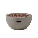 27' Bowl Shaped MGO 40,000 BTU Propane Fire Pit, Light Grey (Tank Cover not Included)