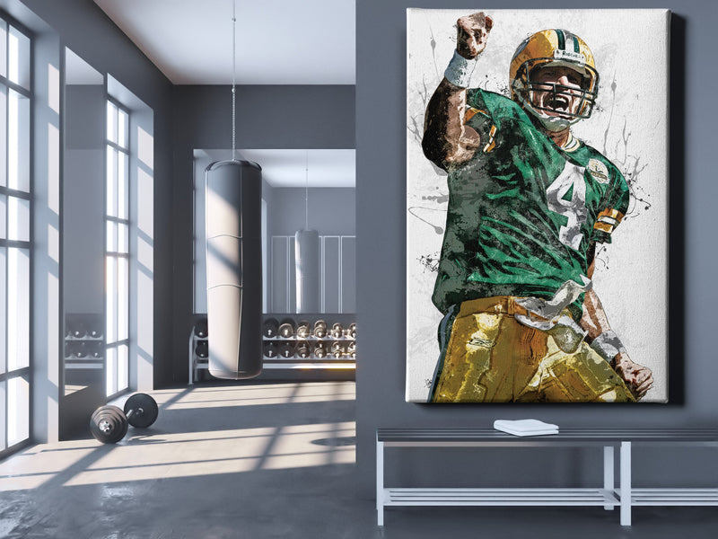 Brett Favre Poster Green Bay Packers Football Painting Hand Made Posters Canvas Print Kids Wall Art Man Cave Gift Home Decor