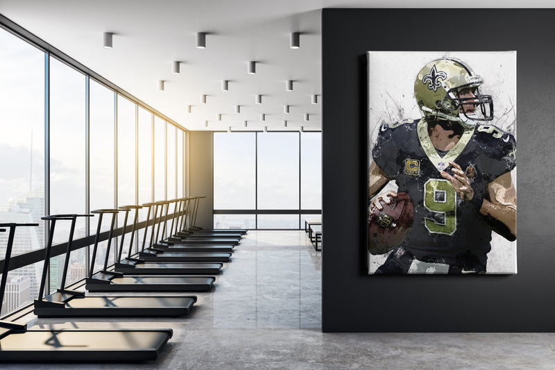 Drew Brees Poster New Orleans Saints Football Painting Hand Made Posters Canvas Print Wall Art Man Cave Gift Home Kids Decor