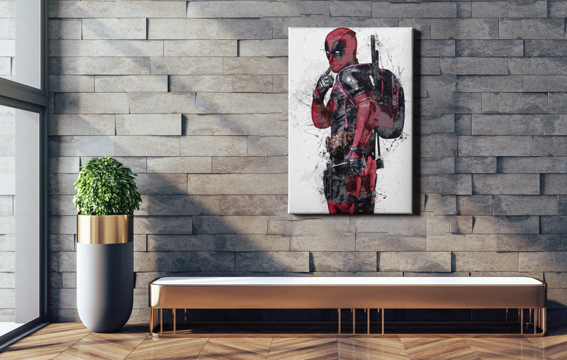 Deadpool Poster Marvel Comics Painting Hand Made Posters Canvas Print Kids Wall Art Man Cave Gift Home Decor