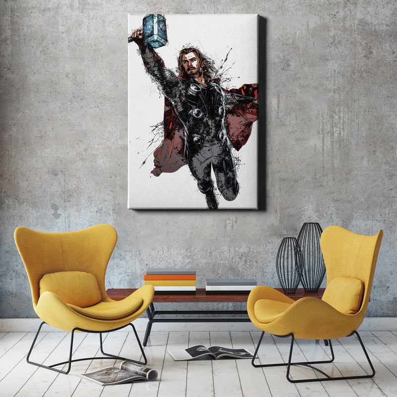 Thor Poster Marvel Superhero Comics Painting Hand Made Posters Canvas Print Kids Wall Art Man Cave Gift Home Decor