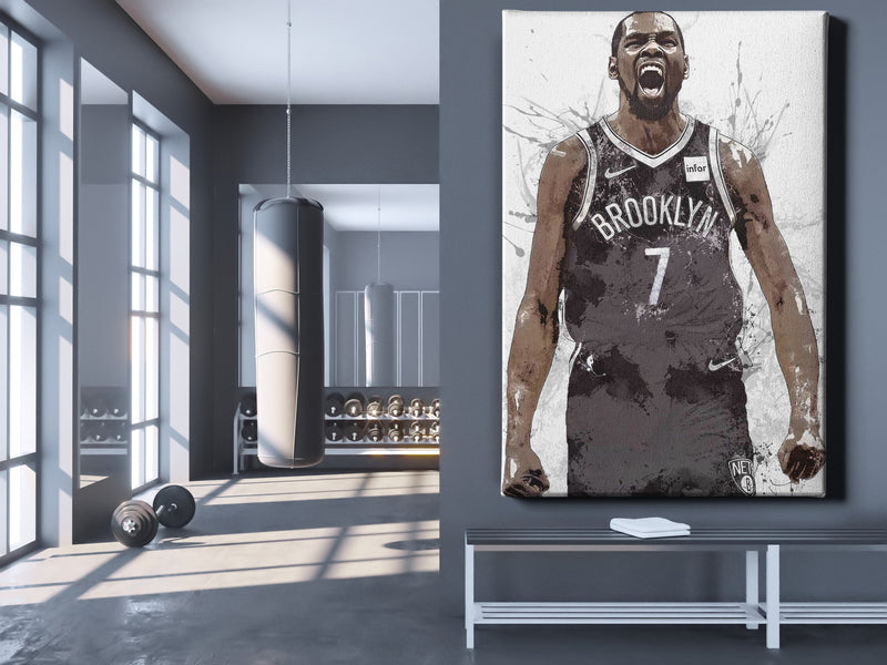 Kevin Durant Poster Brooklyn Nets Basketball Painting Hand Made Posters Canvas Print Kids Wall Art Man Cave Gift Home Decor