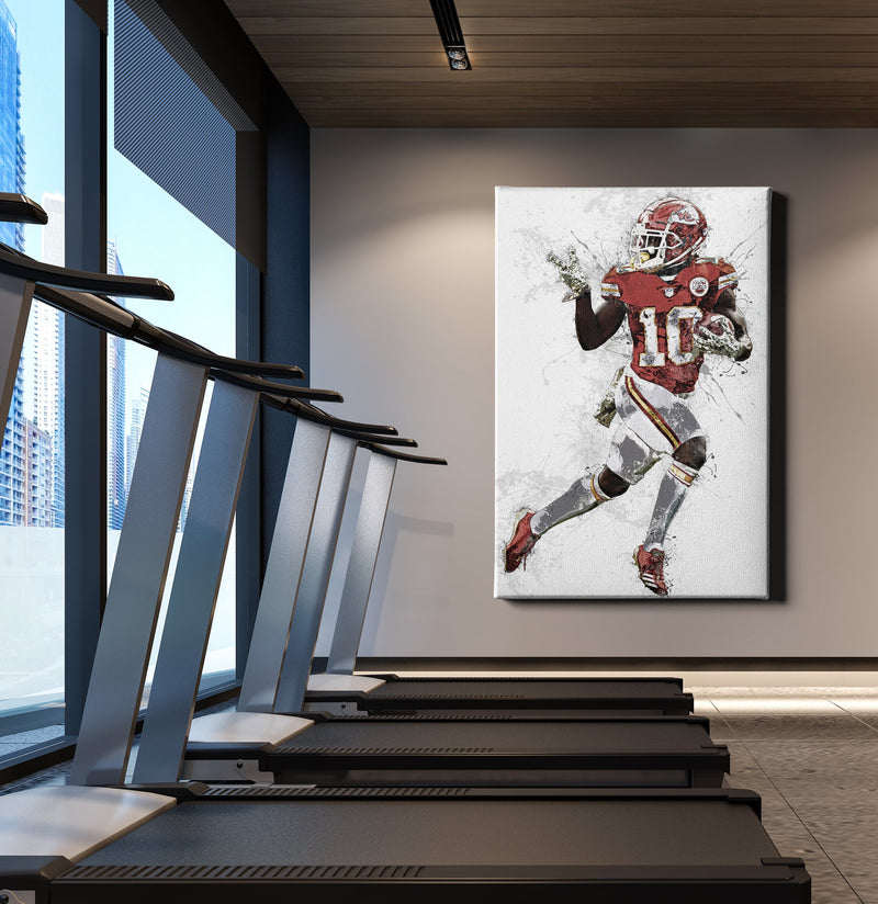 Tyreek Hill Art Poster Kansas City Chiefs Football Hand Made Posters Canvas Print Wall Art Man Cave Gift Home Kids Decor