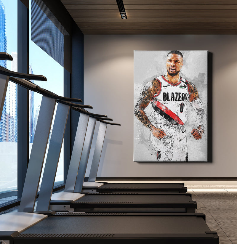 Damian Lillard poster Portland Trail Blazers Basketball Hand Made Posters Canvas Print Wall Art Home Decor