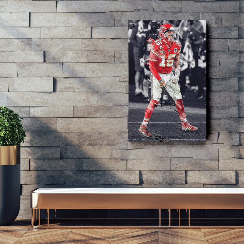 Patrick Mahomes Canvas Art – Chiefs Celebration Wall Decor