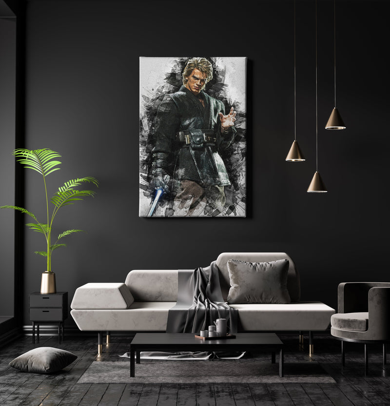 Anakin Skywalker Poster Star Wars Movie Painting Hand Made Posters Canvas Print Kids Wall Art Man Cave Gift Home Decor