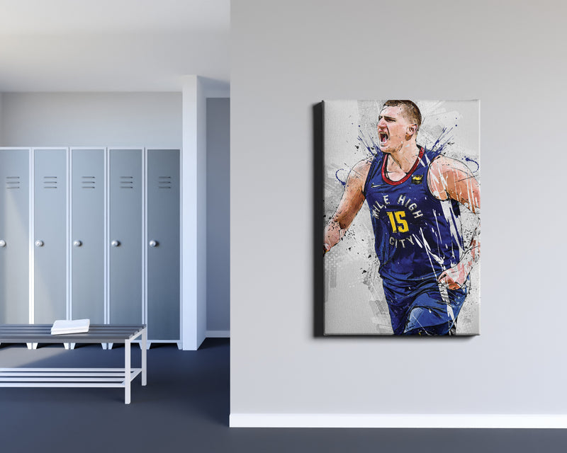 Nikola Jokic Art Poster Denver Nuggets Basketball Hand Made Posters Canvas Print Wall Art Home Man Cave Gift Decor