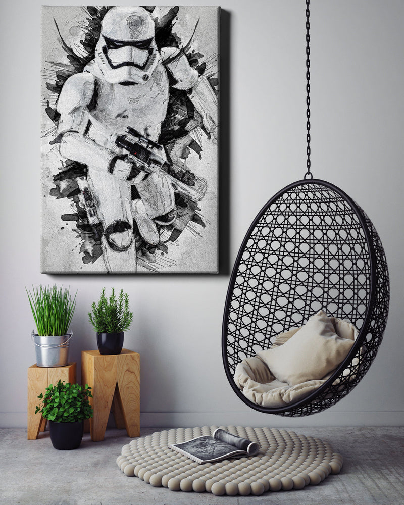 White Stormtrooper Poster Star Wars Painting Hand Made Posters Canvas Print Kids Wall Art Man Cave Gift Home Decor