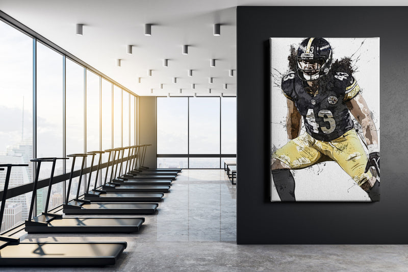 Troy Polamalu Poster Pittsburgh Steelers Football Painting Hand Made Posters Canvas Print Kids Wall Art Man Cave Gift Home Decor