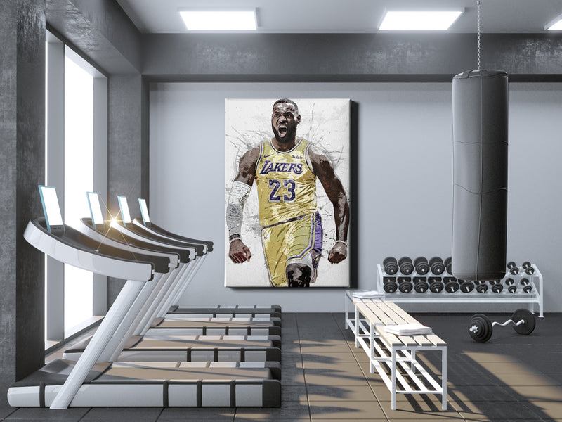 LeBron James Art Poster Los Angeles Lakers Championship Basketball Hand Made Posters Canvas Print Wall Art Man Cave Gift Home Decor