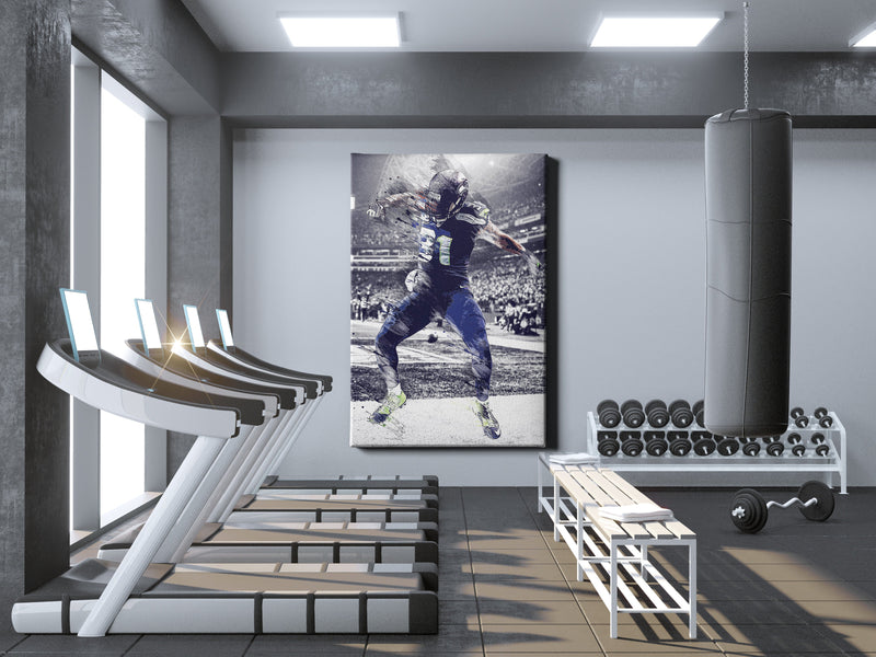 Kam Chancellor Celebration Poster Seattle Seahawks Football Hand Made Posters Canvas Print Wall Art Man Cave Gift Home Kids Decor