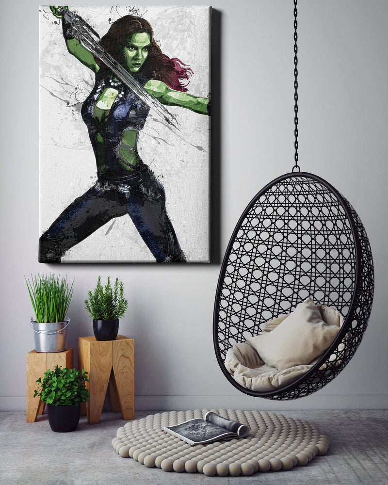 Gamora Poster Marvel Superhero Comics Guardians of the Galaxy Painting Hand Made Posters Canvas Print Kids Wall Art Man Cave Gift Home Decor