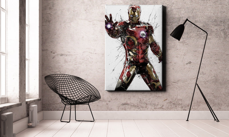 Iron Man Poster Marvel Superhero Comics Painting Hand Made Posters Canvas Print Kids Wall Art Man Cave Gift Home Decor