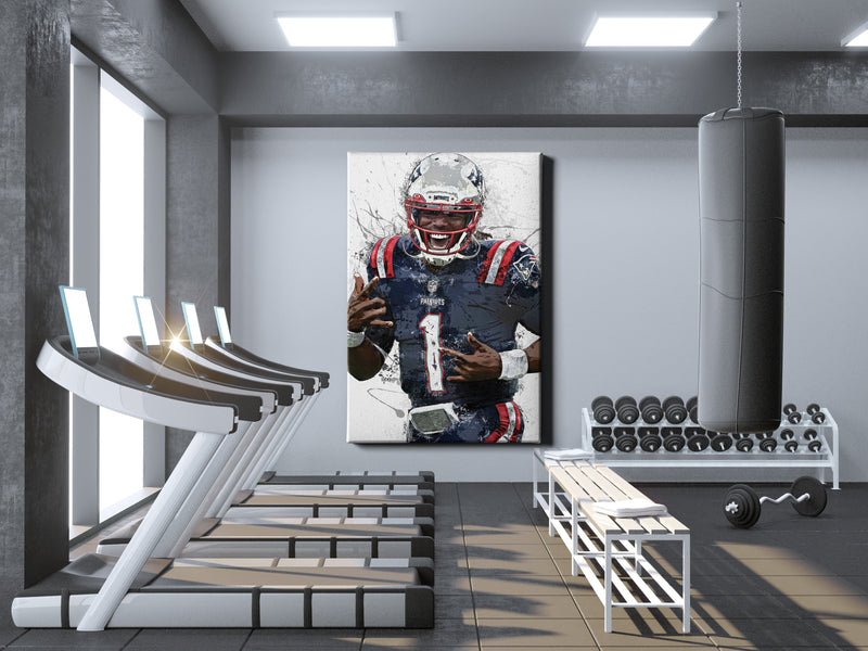 Cam Newton Poster New England Patriots Football Hand Made Posters Canvas Print Kids Wall Art Home Man Cave Gift Decor