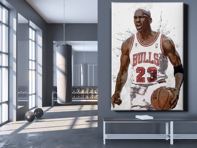 Michael Jordan Poster Chicago Bulls Basketball Painting Hand Made Posters Canvas Print Kids Wall Art Home Man Cave Gift Decor