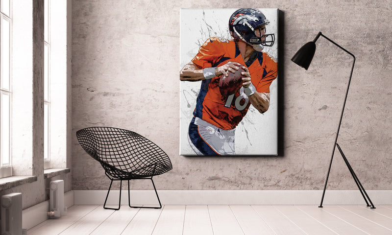 Peyton Manning Poster Denver Broncos Football Painting Hand Made Posters Canvas Print Kids Wall Art Man Cave Gift Home Decor