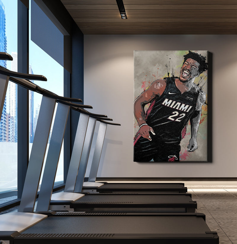 Jimmy Butler Poster Miami Heat Basketball Painting Hand Made Posters Canvas Print Wall Art Man Cave Gift Home Kids Decor