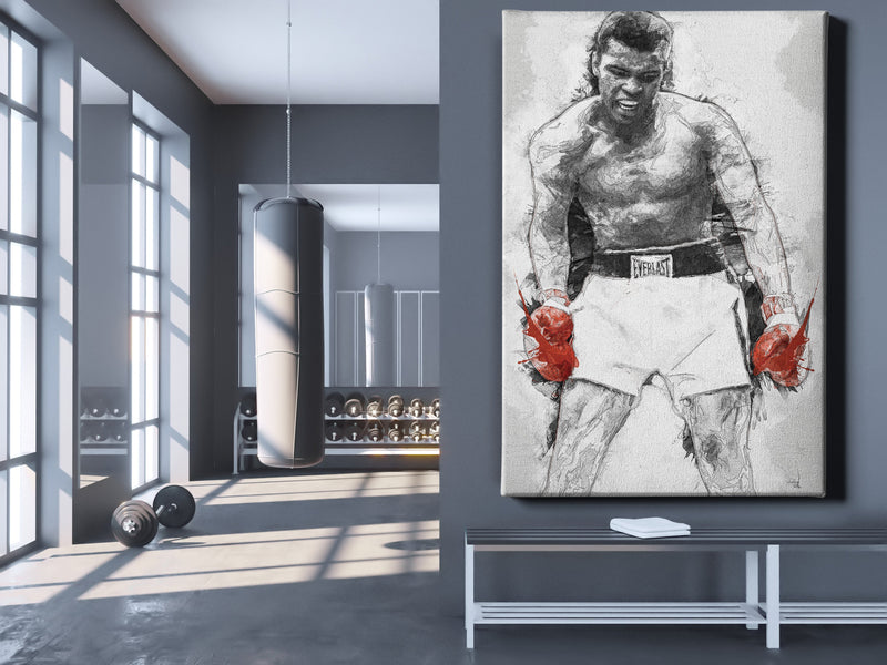 Muhammad Ali Art Poster Boxing The Greatest Hand Made Posters Canvas Framed Print Wall Kids Art Man Cave Gift Home Decor