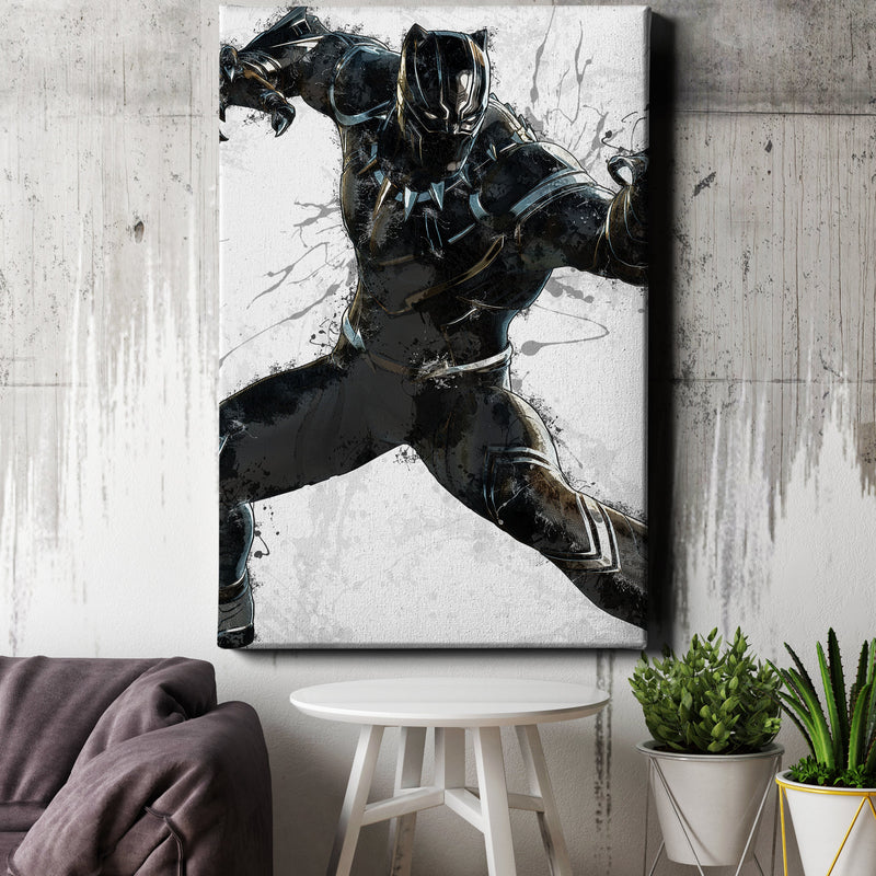 Black Panther Poster Marvel Superhero Comics Painting Hand Made Posters Canvas Print Kids Wall Art Man Cave Gift Home Decor