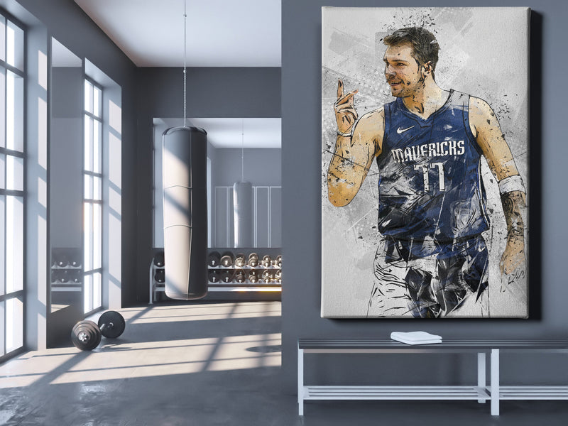 Luka Doncic Poster Dallas Mavericks Basketball Hand Made Posters Canvas Wall Art Home Decor