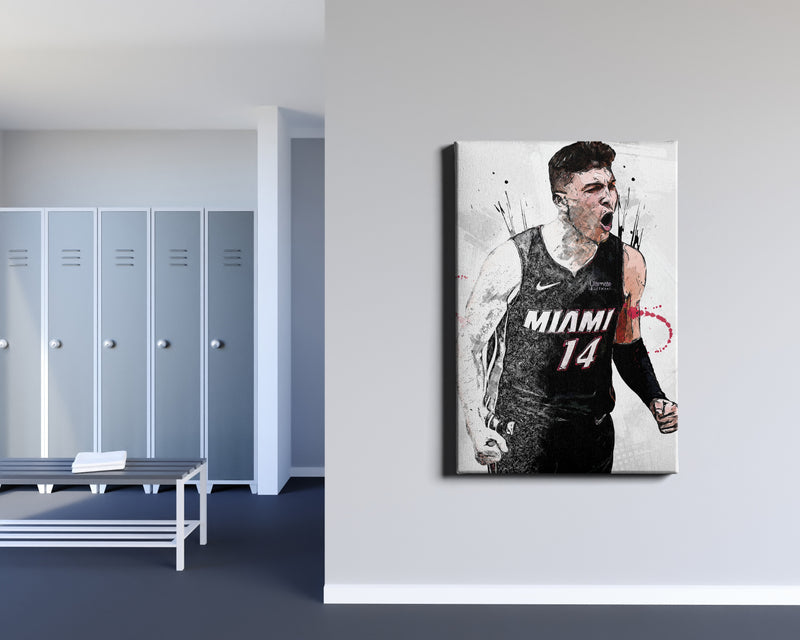 Tyler Herro Poster Miami Heat Basketball Hand Made Posters Canvas Print Wall Art Man Cave Gift Home Kids Decor