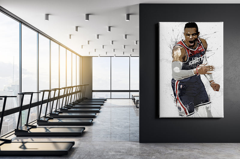 Russell Westbrook Poster Washington Wizards Basketball Painting Hand Made Posters Canvas Print Kids Wall Art Man Cave Gift Home Decor