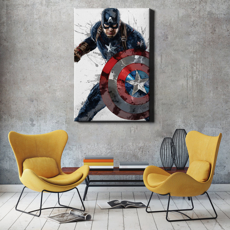 Captain America Poster Marvel Superhero Comics Painting Hand Made Posters Canvas Print Kids Wall Art Man Cave Gift Home Decor