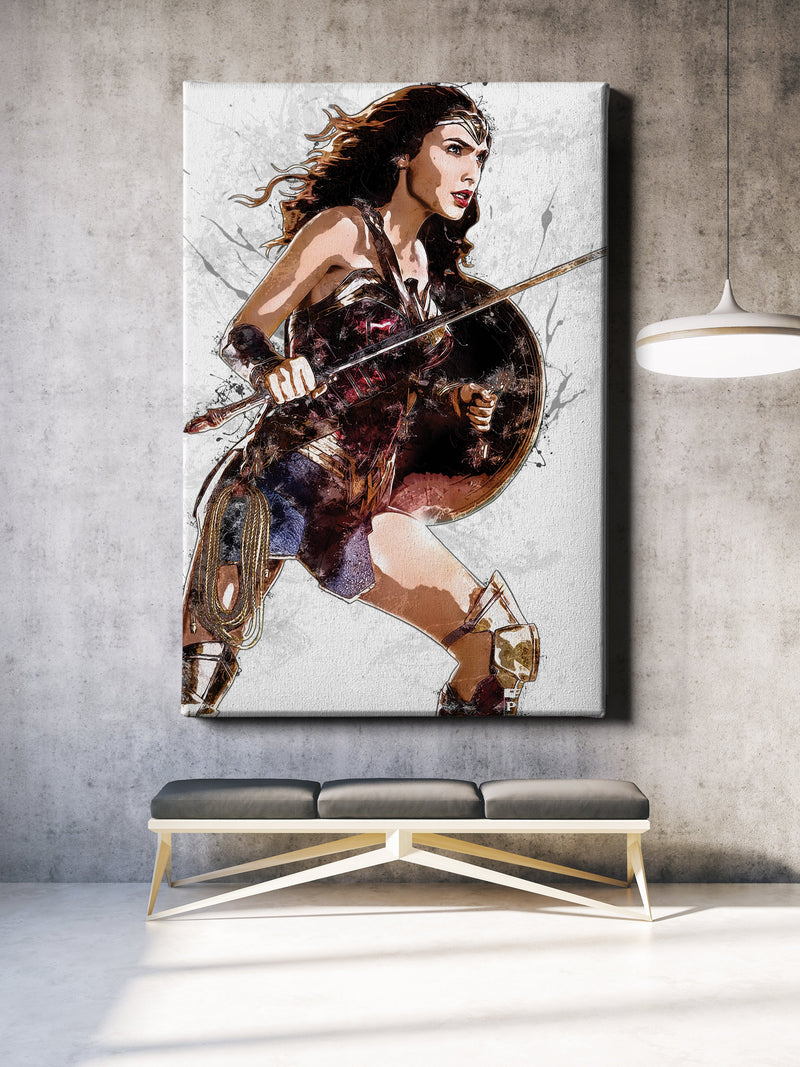 Wonderwoman Poster Marvel Superhero Comics Painting Hand Made Posters Canvas Print Kids Wall Art Man Cave Gift Home Decor