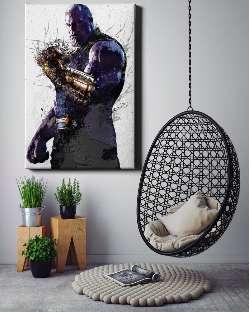 Thanos Poster Marvel Superhero Comics Painting Hand Made Posters Canvas Print Kids Wall Art Man Cave Gift Home Decor