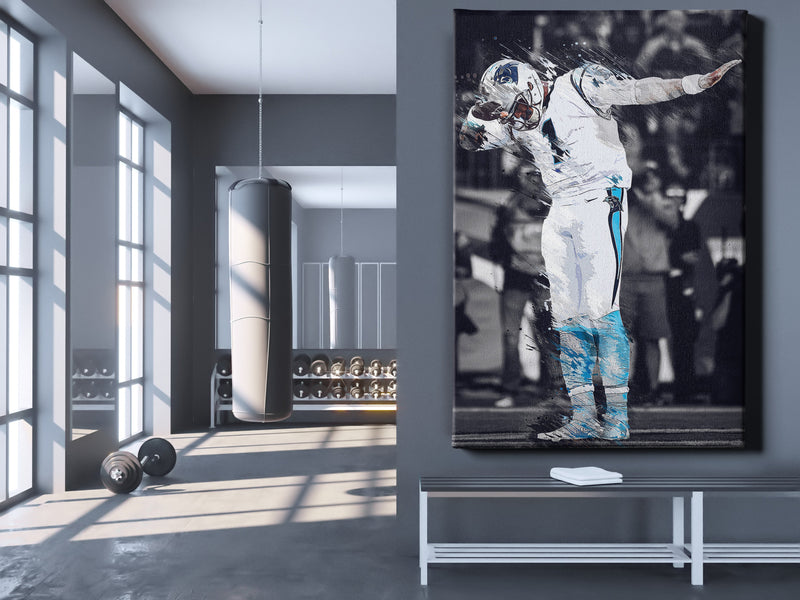 Cam Newton Dab Celebration Poster Carolina Panthers Football Hand Made Posters Canvas Print Kids Wall Art Man Cave Gift Home Decor