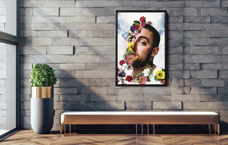 Mac Miller Floral Poster Painting Rapper Singer Hand Made Posters Canvas Print Wall Art Home Decor