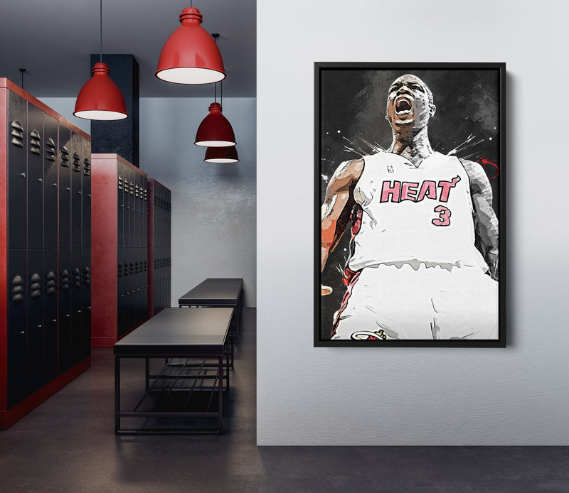 Dwyane Wade Poster Miami Heat Basketball Painting Hand Made Posters Canvas Print Kids Wall Art Man Cave Gift Home Decor