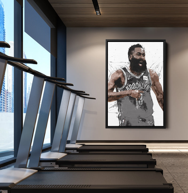 James Harden Poster Brooklyn Nets Basketball Painting Hand Made Posters Canvas Print Kids Wall Art Home Man Cave Gift Decor