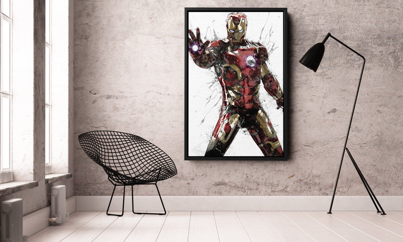 Iron Man Poster Marvel Superhero Comics Painting Hand Made Posters Canvas Print Kids Wall Art Man Cave Gift Home Decor