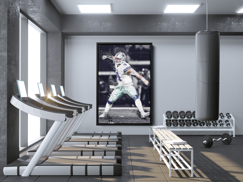 Dak Prescott Celebration Poster Dallas Cowboys Football Hand Made Posters Canvas Print Wall Art Man Cave Gift Home Kids Decor