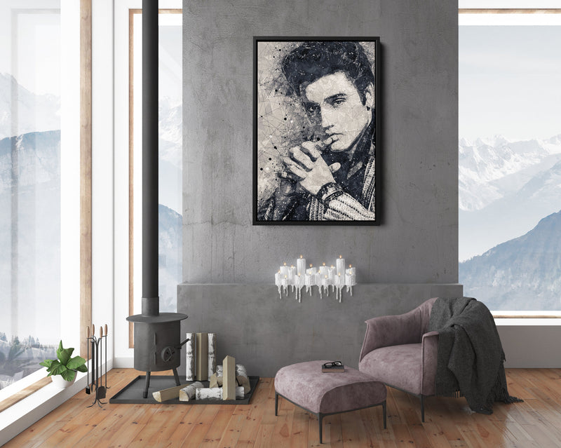 Elvis Presley Poster Singer Musician Geometrical Art Hand Made Posters Canvas Print Wall Art Home Decor