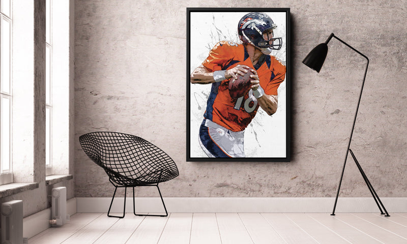 Peyton Manning Poster Denver Broncos Football Painting Hand Made Posters Canvas Print Kids Wall Art Man Cave Gift Home Decor