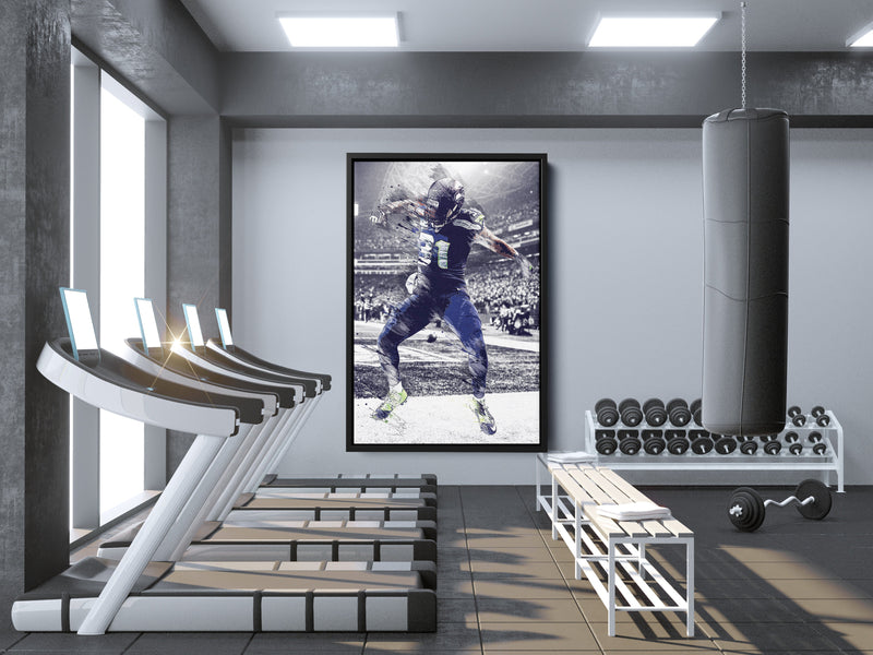 Kam Chancellor Celebration Poster Seattle Seahawks Football Hand Made Posters Canvas Print Wall Art Man Cave Gift Home Kids Decor