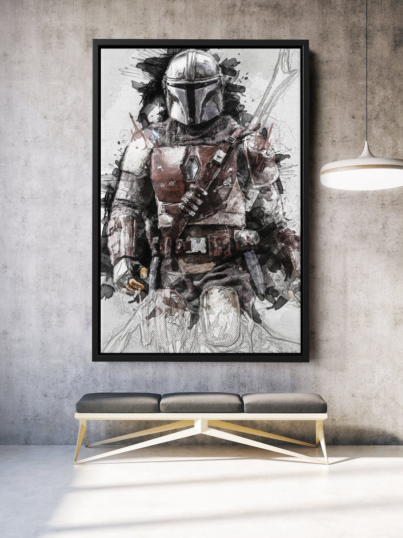 The Mandalorian Poster Star Wars Movie Painting Hand Made Posters Canvas Print Kids Wall Art Man Cave Gift Home Decor