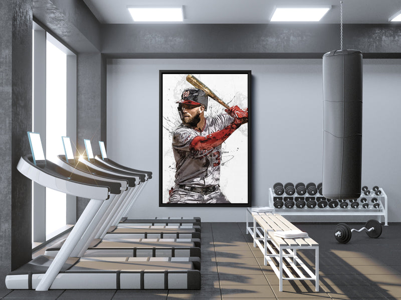 Bryce Harper Poster Philadelphia Phillies Baseball Painting Hand Made Posters Canvas Print Kids Wall Art Man Cave Gift Home Decor