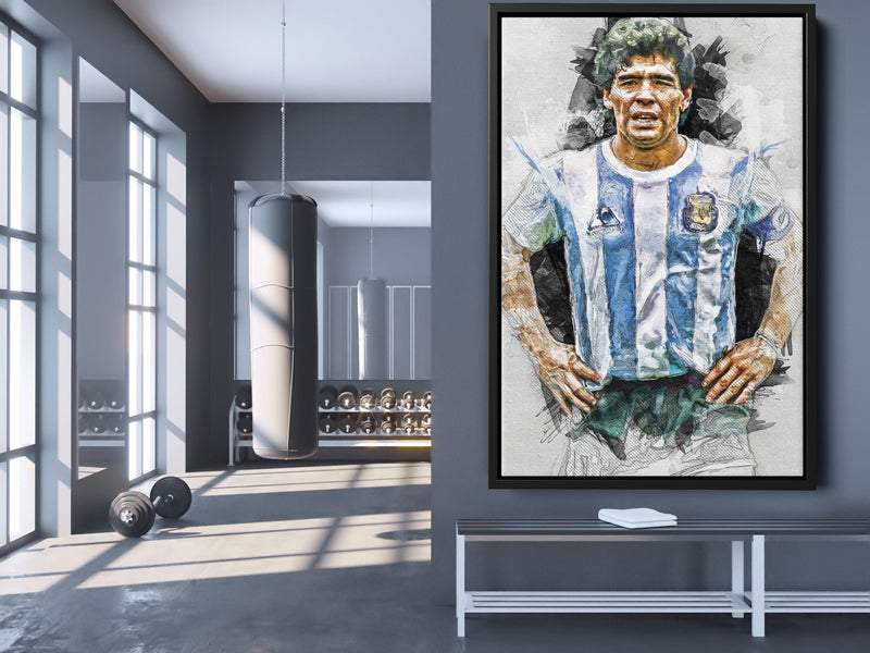 Maradona Poster Napoli Soccer Painting Hand Made Posters Canvas Print Kids Wall Art Man Cave Gift Home Decor