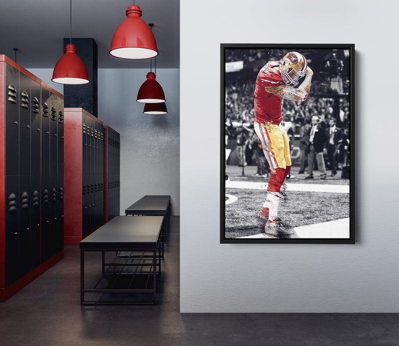 Colin Kaepernick Celebration Poster San francisco 49ers Football Hand Made Posters Canvas Print Kids Wall Art Man Cave Gift Home Decor